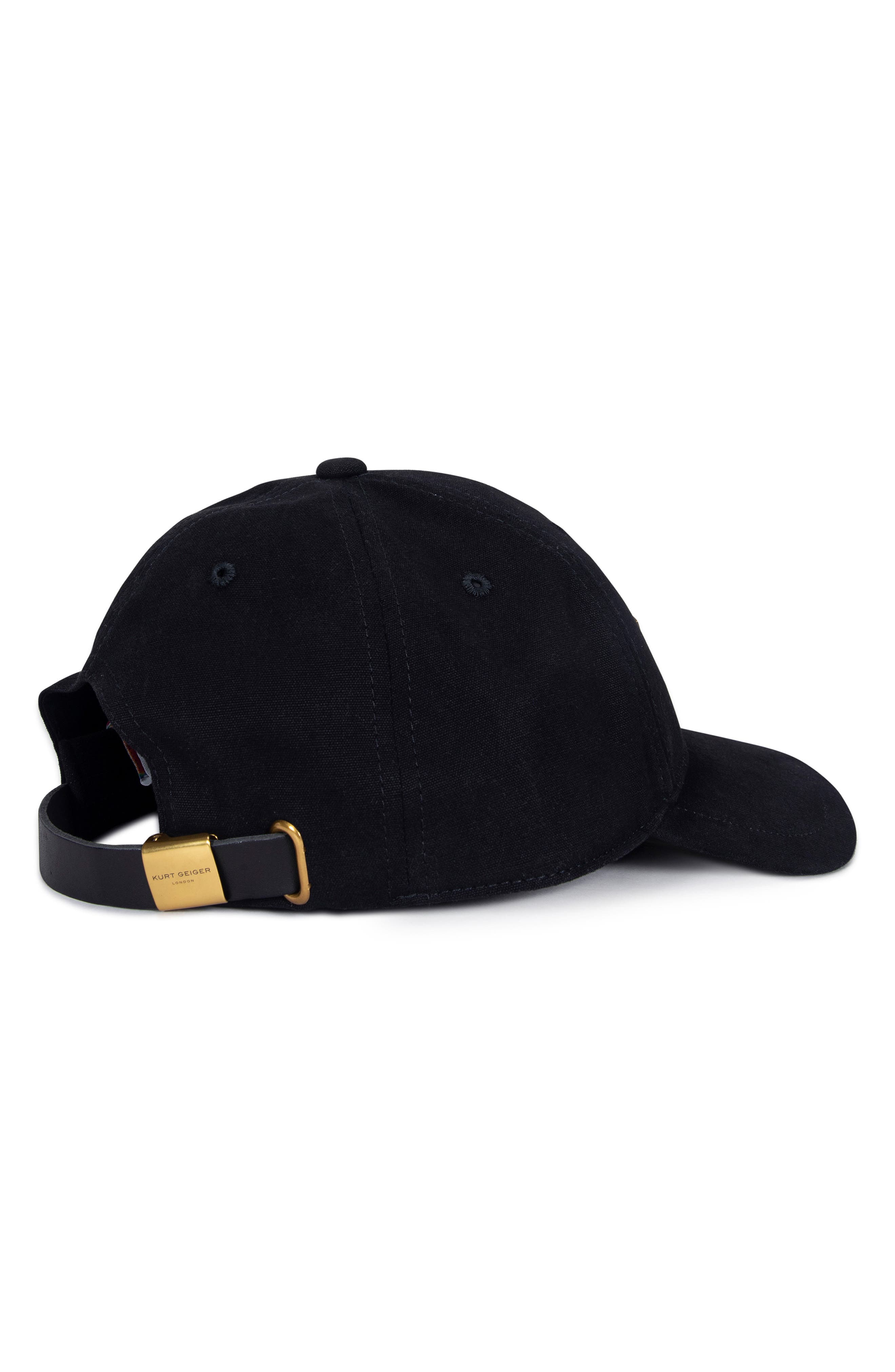 Kurt\'s London Black Baseball Cap with Rainbow Embroidery KURT CAP by KURT GEIGER LONDON main image 2