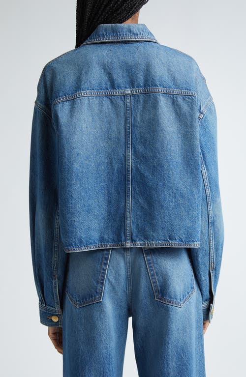 Ulla Johnson Bobbi Cropped Cotton Denim Jacket In Danube