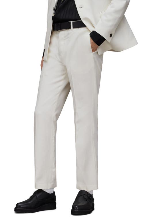AllSaints Canis Straight Leg Cotton & Wool Pants Chalk White at Nordstrom,
