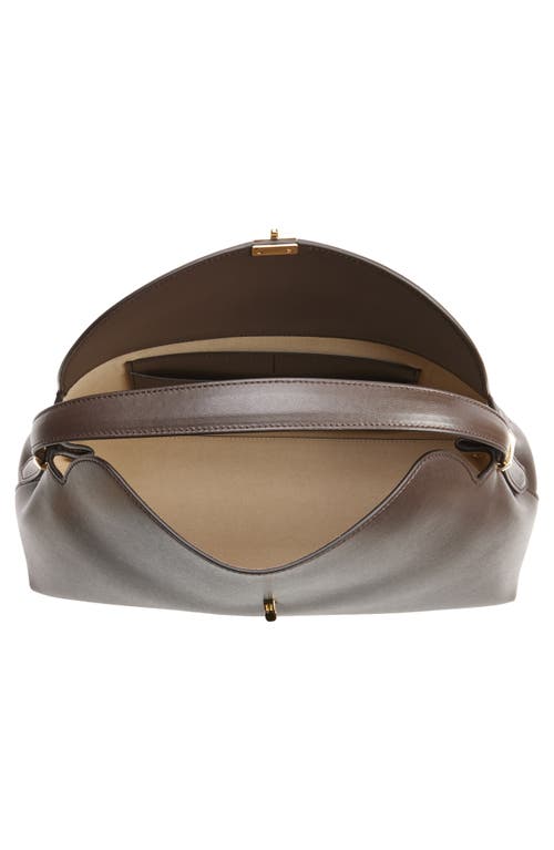 Totême Toteme Leather T-lock Top-handle Bag In Brown