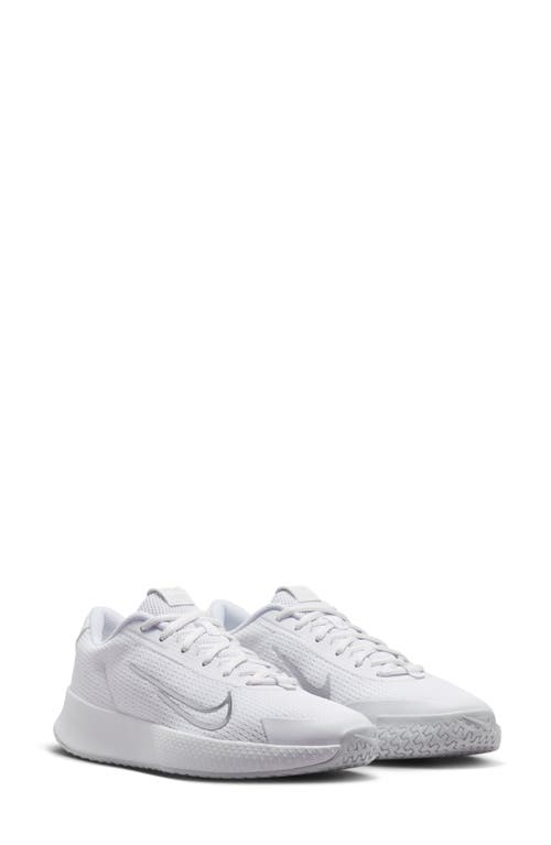 Nike Court Vapor Lite 2 Hard Court Tennis Shoe In White/platinum/silver