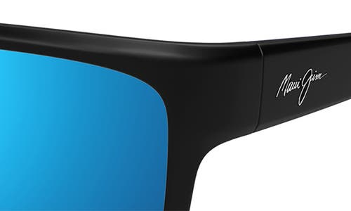 Maui Jim Southern Cross 63mm Oversize Polarized Sunglasses In Black/blue Hawaii