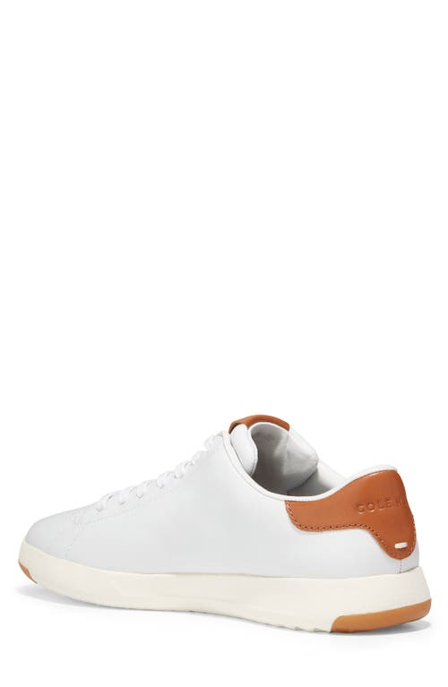 Shop Cole Haan Grandpro Tennis Sneaker In White/british Tan