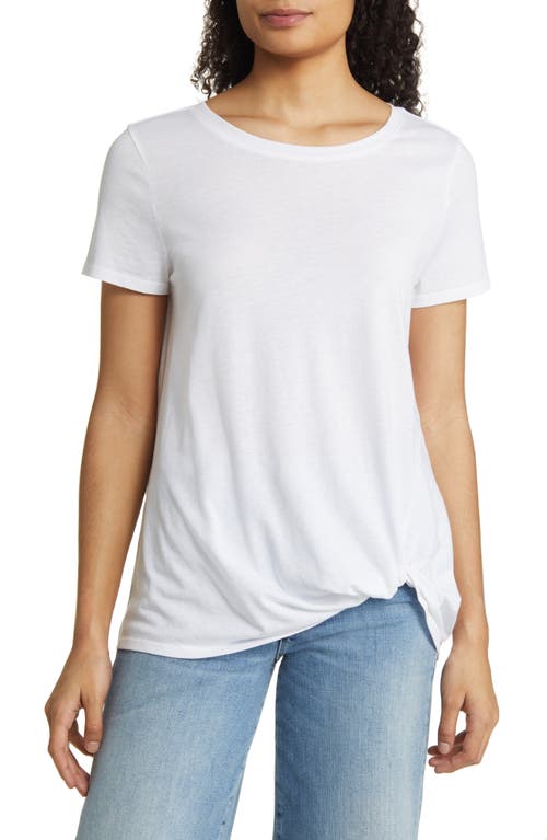 caslon(r) Asymmetric Twist T-Shirt in White