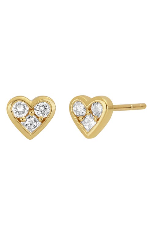 Bony Levy Simple Obsession Diamond Heart Earrings in 18K Yellow Gold at Nordstrom