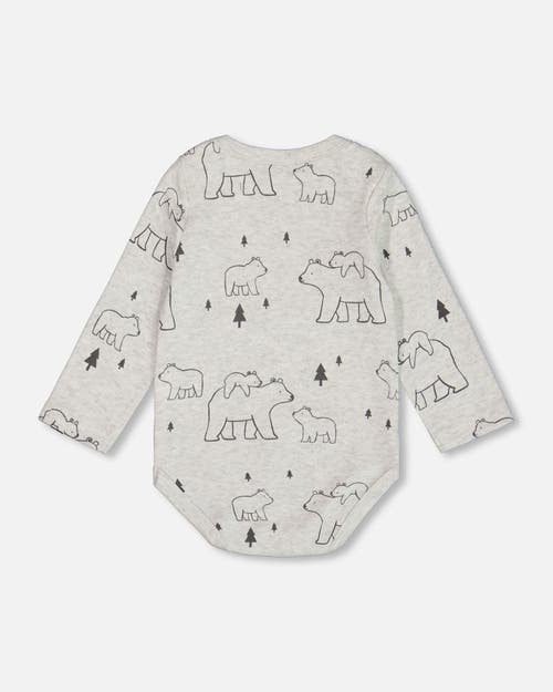 Shop Deux Par Deux Baby Boy's Organic Cotton Bodysuit Gray Mix Printed Bears'