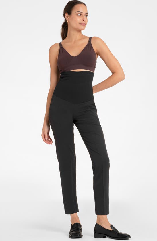 Shop Seraphine Tapered Compression Postpartum Leggings In Black