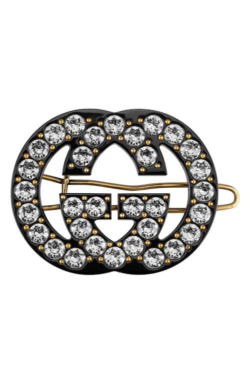 Gucci Crystal Embellished GG Hair Clip in Black at Nordstrom