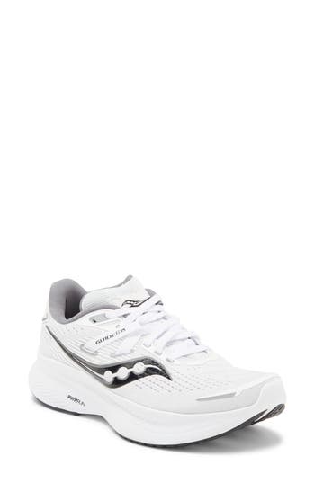 Saucony Guide 6 Running Shoe In White/black