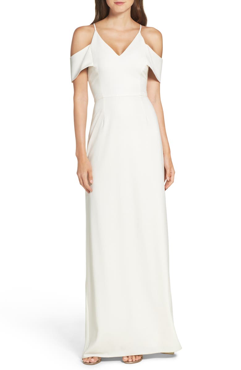 Halston Heritage Crepe Gown with Train | Nordstrom