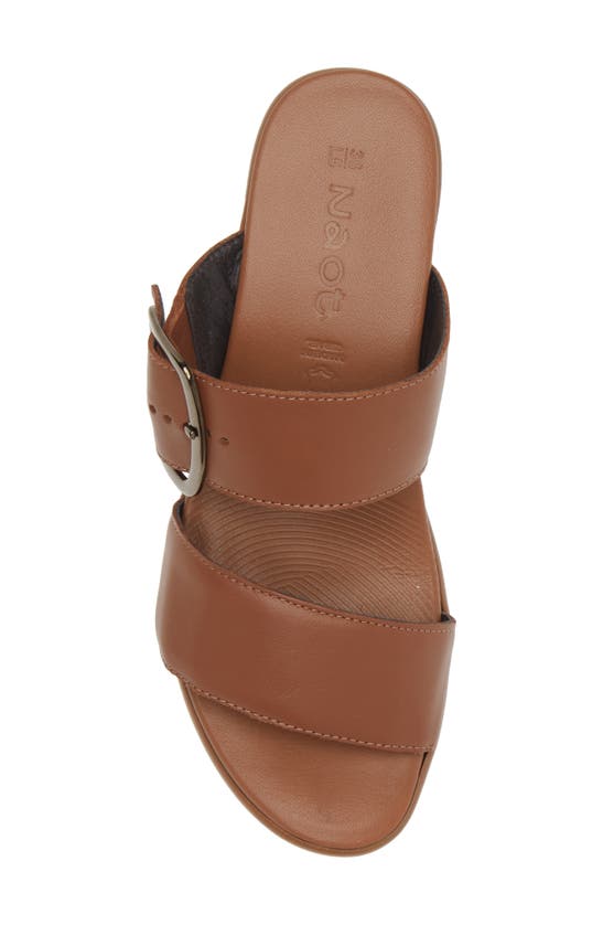 Shop Naot Celeb Platform Slide Sandal In Caramel Leather