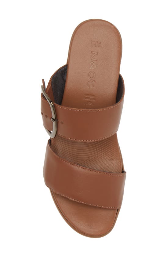 Naot Celeb Platform Slide Sandal In Caramel Leather