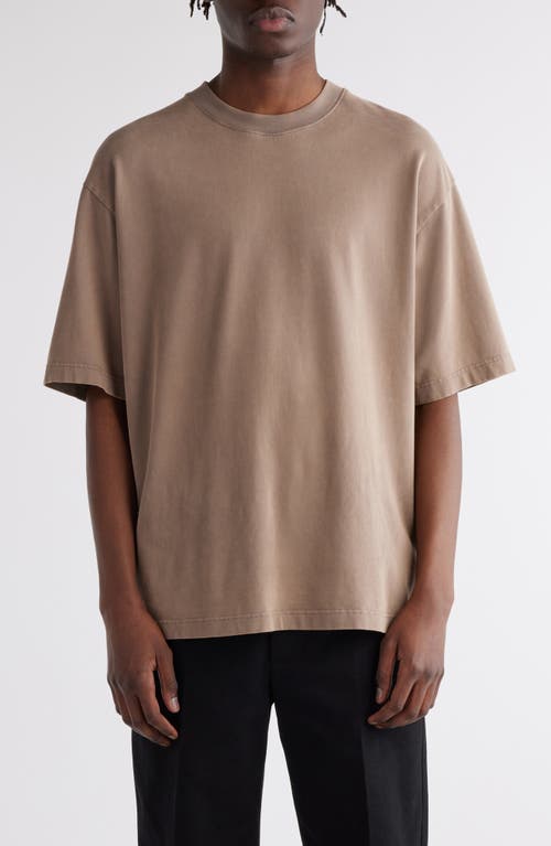 Acne Studios Extorr Logo Back T-shirt In Taupe Brown
