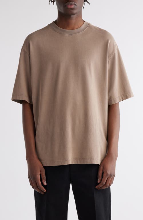 Shop Acne Studios Extorr Logo Back T-shirt In Taupe Brown