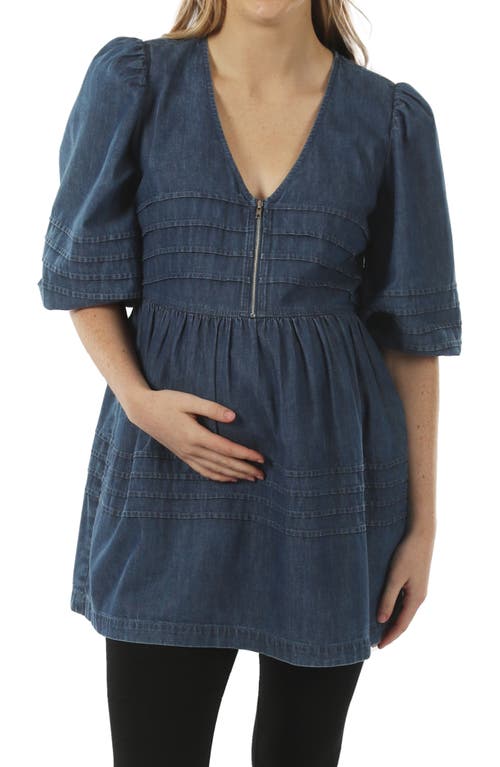 Angel Maternity Denim Tunic Top Blue at Nordstrom,