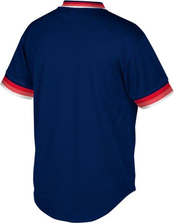 Mitchell & Ness Men's Mitchell & Ness Navy Boston Red Sox Big & Tall  Cooperstown Collection Mesh Wordmark V-Neck Jersey