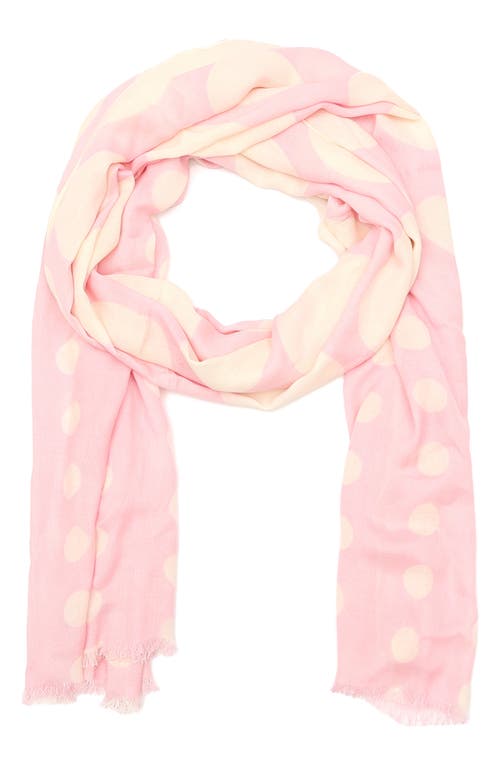 Kate Spade New York Dots & Bubbles Oblong Scarf In Cream/pink Lupine