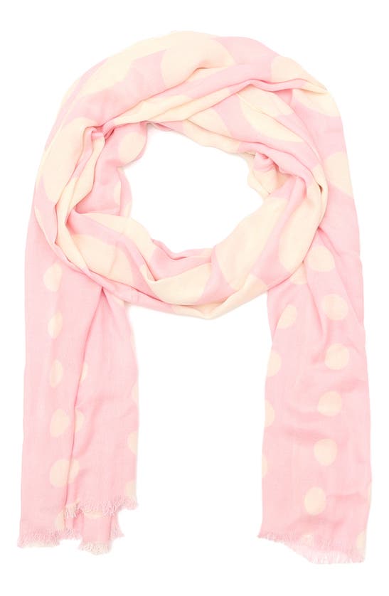 Shop Kate Spade Dots & Bubbles Oblong Scarf In Cream/ Pink Lupine