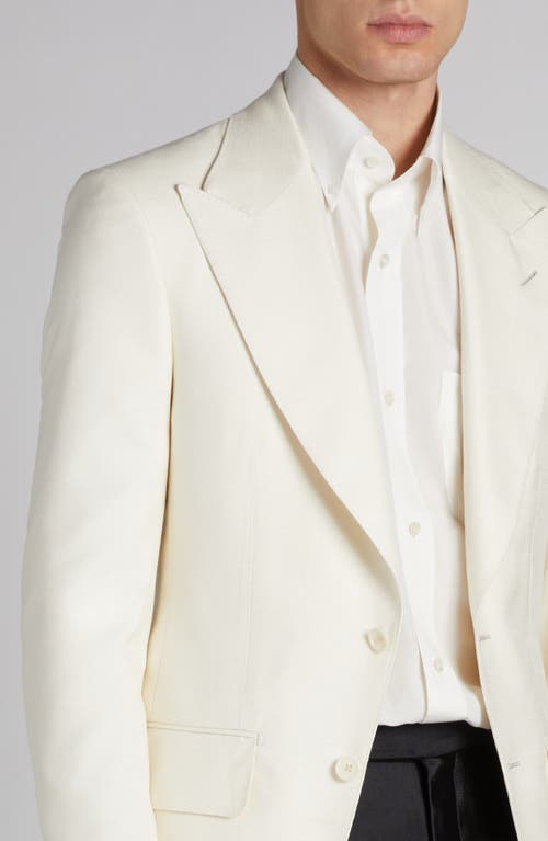 Shop Tom Ford Atticus Silk Dinner Jacket In Bone