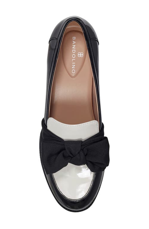 Bandolino Women's Lindio Bow Slip-on Tailored Loafers In Black White