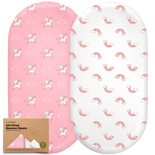 Keababies 2-pack Isla Fitted Bassinet Sheets In Dreamland
