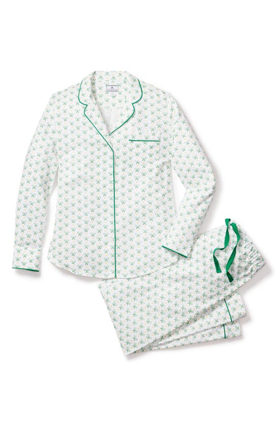 Shop Petite Plume Match Point Cotton Pajamas In Green