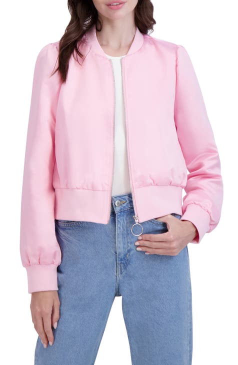 Ladies pink bomber clearance jacket