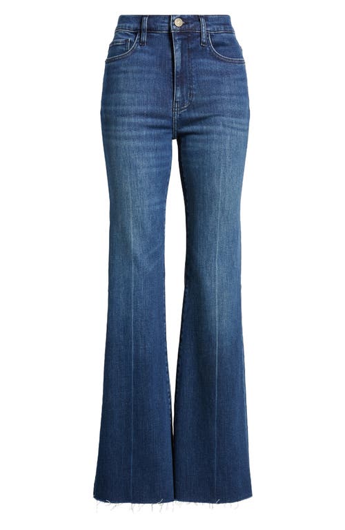 Shop Frame Le Easy Flare Raw Hem Jeans In Calvin