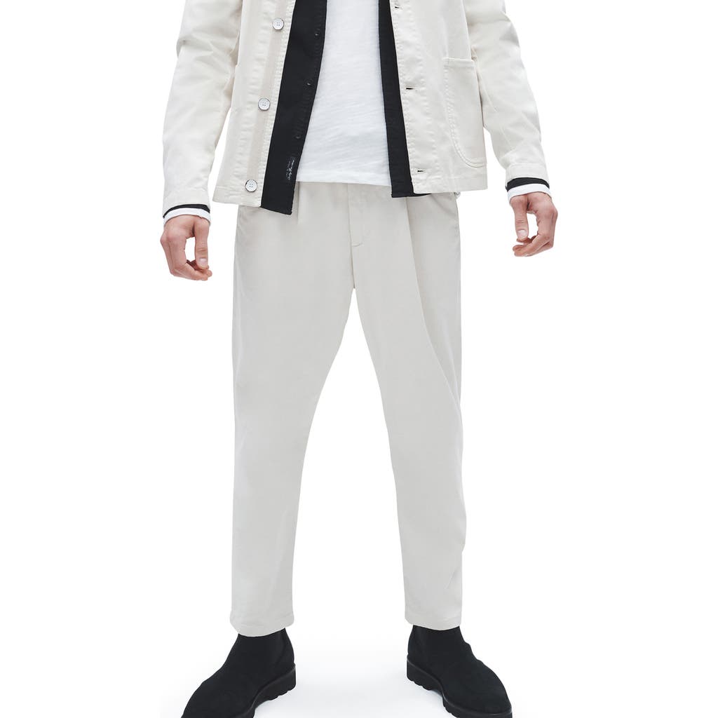 Rag & Bone Pleated Stretch Cotton Chino Pants In Turtledove