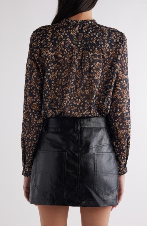 Shop Isabel Marant Étoile Maria Abstract Print Cotton Button-up Shirt In Black/ochre