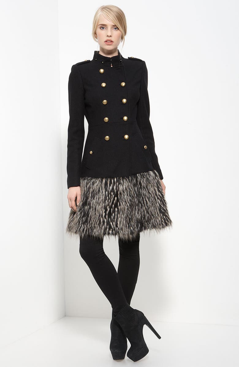 Rachel Zoe Faux Fur Trim Wool Coat | Nordstrom