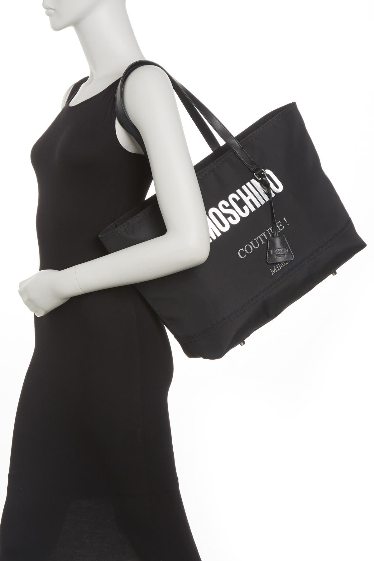 MOSCHINO Large Designer Tote Bag Shoulder Bag Handbag Womens Work Travel Bag & 