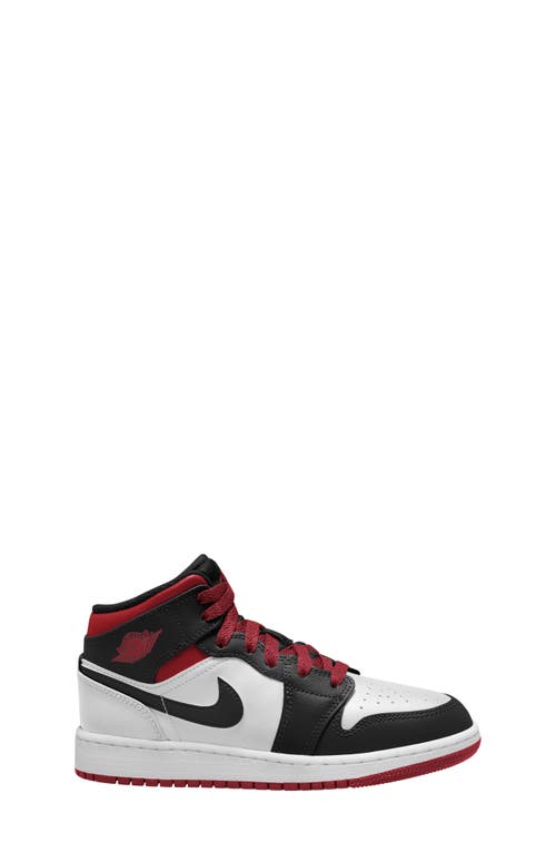 Nike Kids' Air Jordan 1 Mid Sneaker In White/gym Red/black