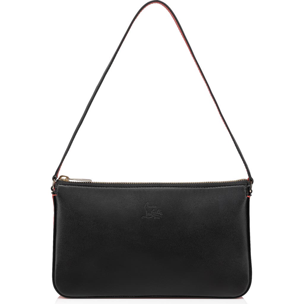 Christian Louboutin Loubila Patent Pouch In Black/red