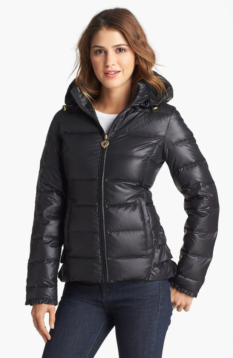 Betsey Johnson Ruffle Trim Down Jacket (Online Only) | Nordstrom
