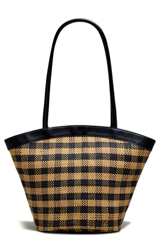 MADEWELL MARKET CHECK WOVEN STRAW BASKET TOTE