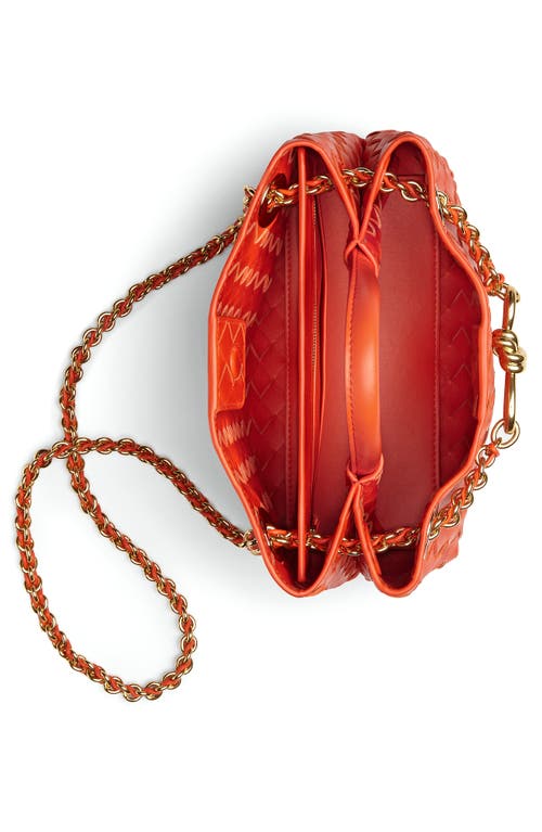 Bottega Veneta Small Andiamo Chain Leather Shoulder Bag In Orange-brass