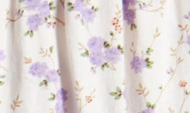 Shop Loveshackfancy Floral Tiered Cotton Miniskirt In Dusty Lavender