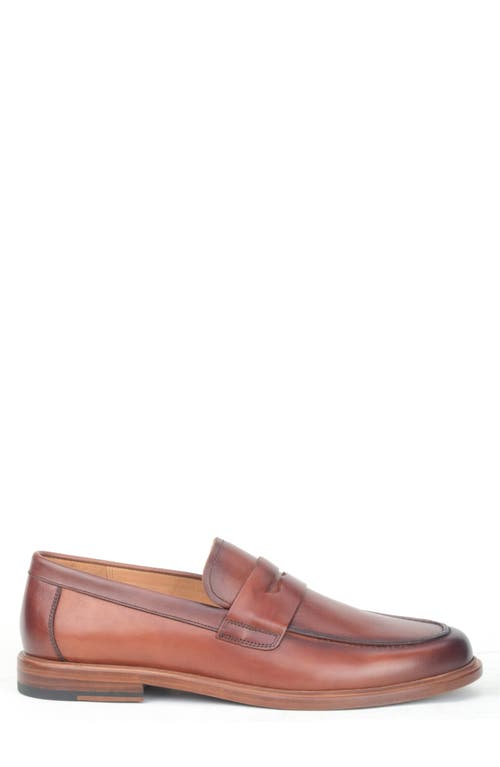 Warfield & Grand Harper Moc Toe Penny Loafer In Cognac