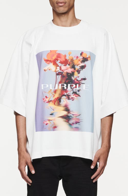 Purple Brand Oversize Graphic T-shirt In White