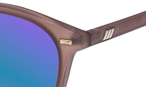 Shop Le Specs Bandwagon 51mm Mirrored Round Sunglasses In Golden Brown