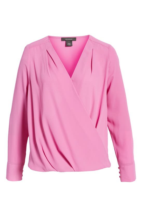 Halogen Cross Front Blouse In Pink Rosebud