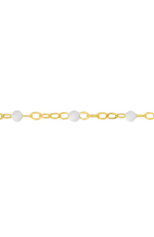 Central Park Enamel Station Chain Necklace In White