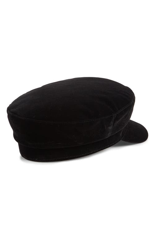 Nordstrom Rack Velvet Newsboy Cap In Black