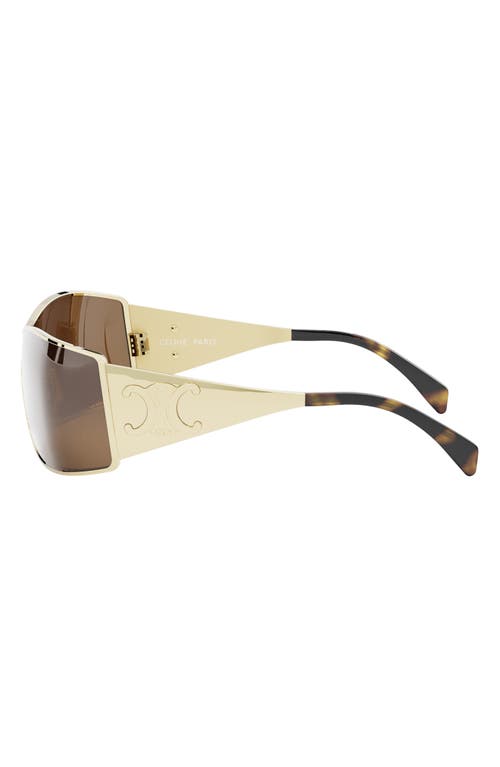 Shop Celine Maxi Triomphe 54mm Mask Sunglasses In Shiny Endura Gold/brown