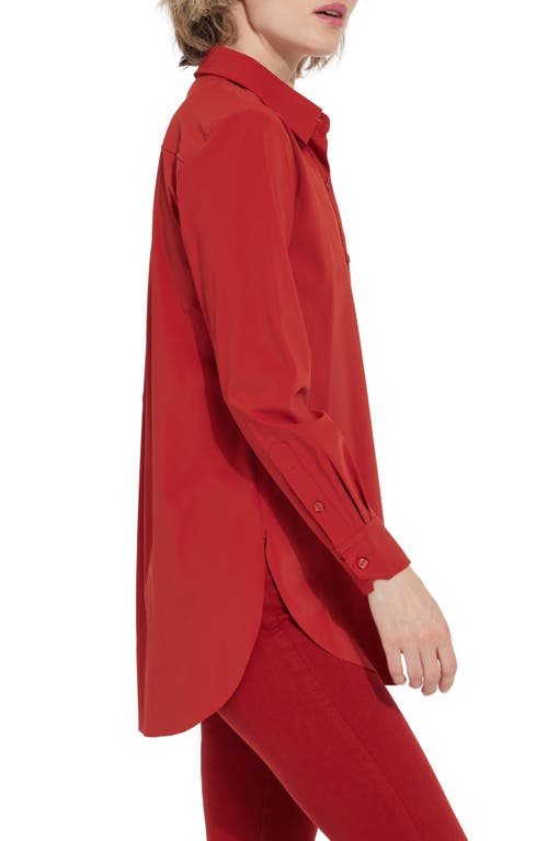 Lyssé Schiffer Button Down In Matte Red In Matte Red