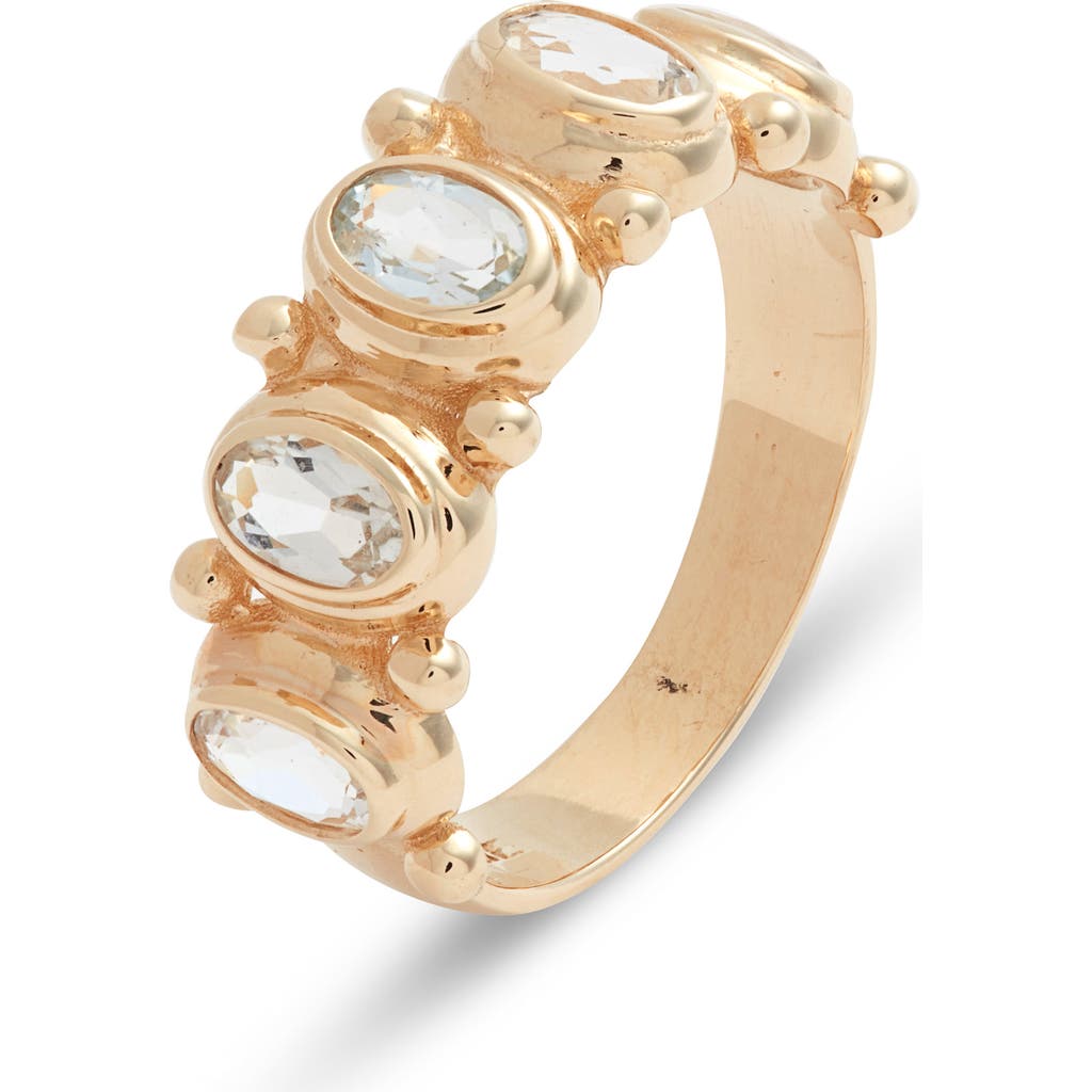 Anzie Mediterranean Moonstone Ring In White Topaz