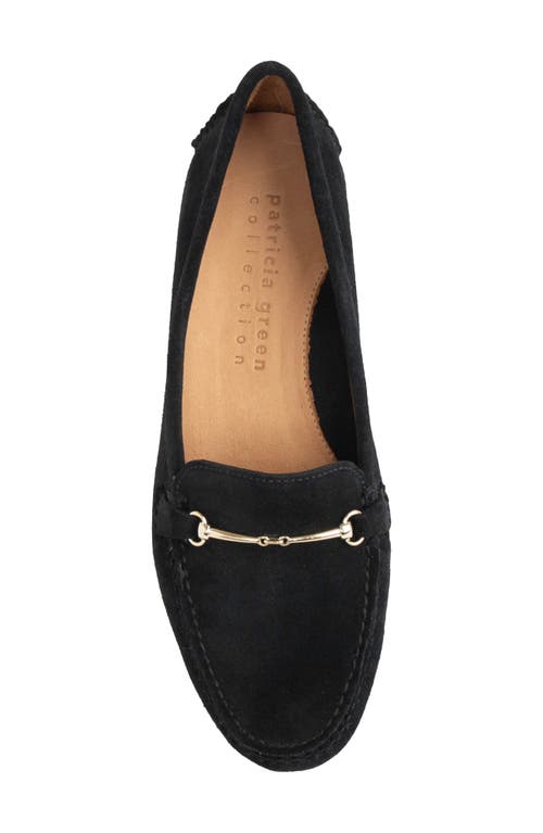 Shop Patricia Green Caroline Moc Toe Bit Loafer In Black Suede