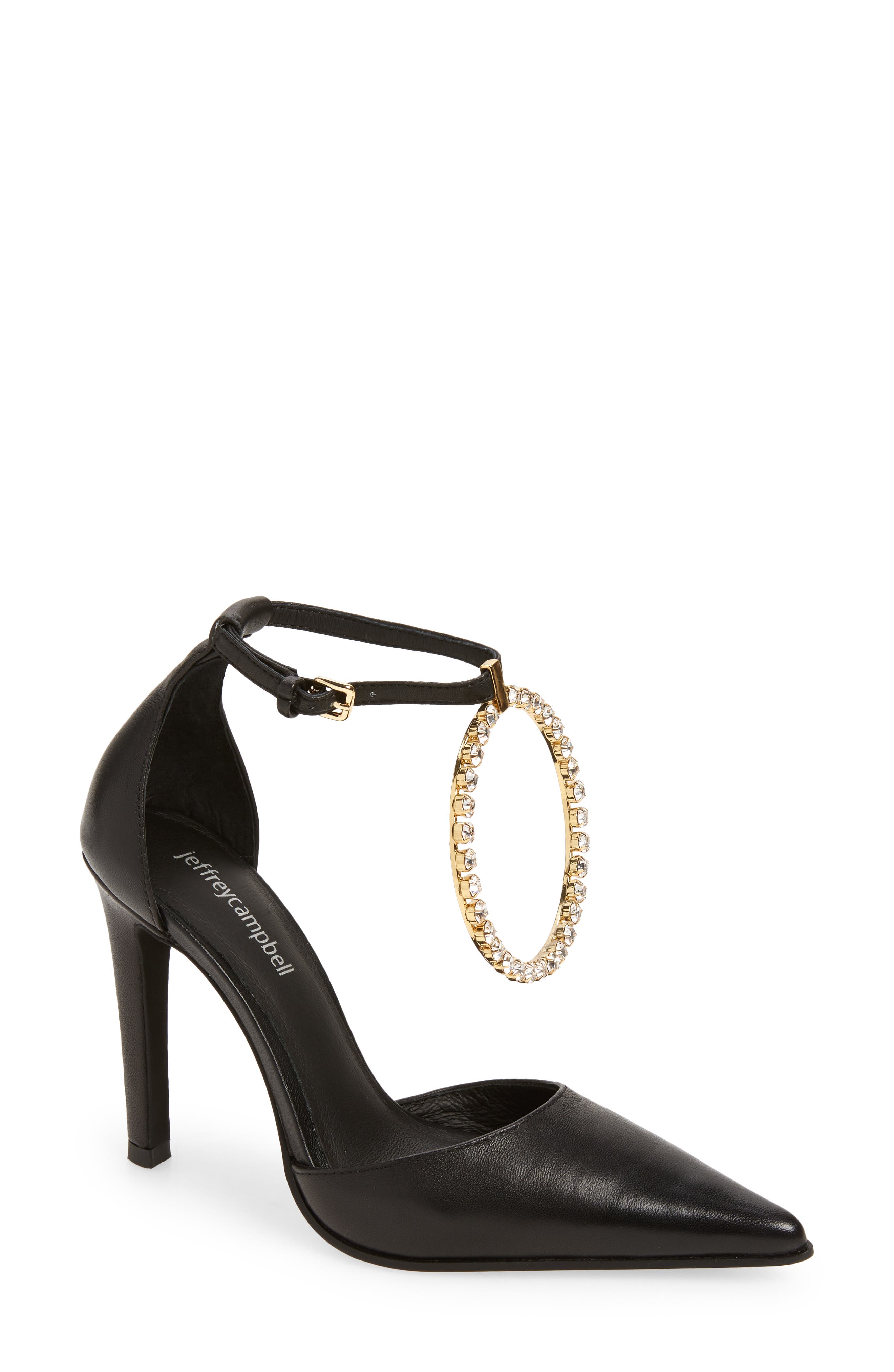 jeffrey campbell black ankle strap heels