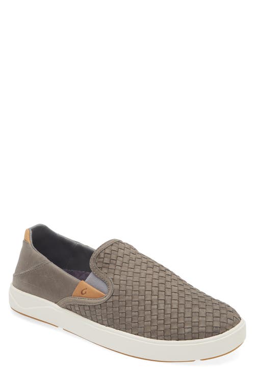 Shop Olukai Lae'ahi Lauhala Woven Leather Shoe In Ash/ash